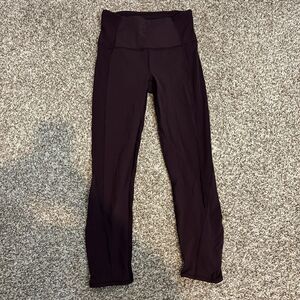 Lululemon Leggings Womens 4 Purple High Rise Ankle Zip Pocket Running Yoga